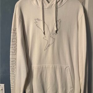 American Eagle Outfitters Men's Off-White Hoodie